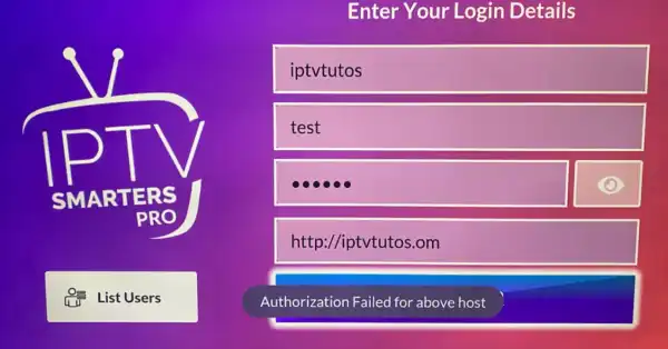 Fix Authorization Failed for Above Host on IPTV Smarters Pro App (2024)